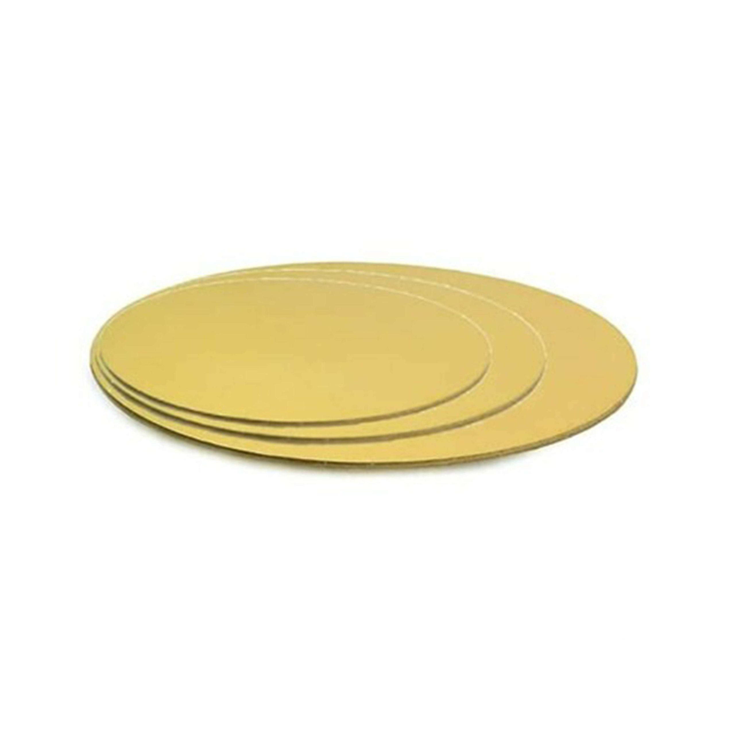 زیر کیکی زیر کیکی دایره گرد طلایی MDF - تصویر 1
